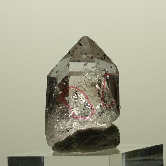 Enhydro Harlekin Skelett Phantom Amethyst Analcim, 3x Blase Streep Mine Namibia 30*18*16mm #15218
