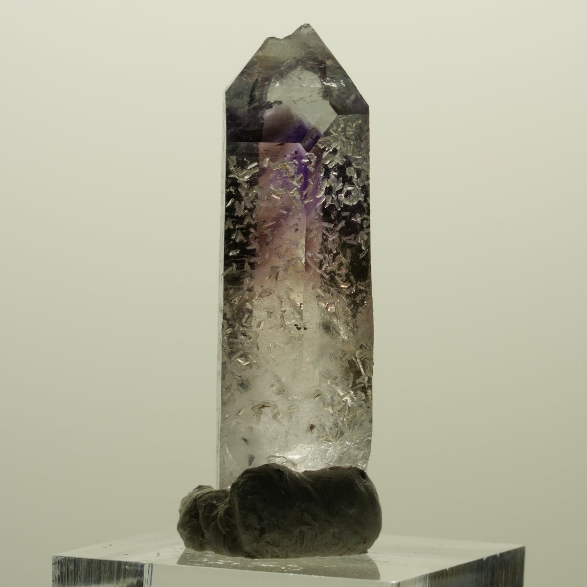 Enhydro Skelett Phantom Amethyst, Hämatit Prehnit 1x Blase Streep Mine Namibia 43*16*13mm #15243