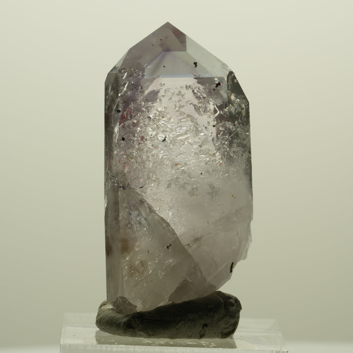Enhydro Harlekin Skelett Phantom Amethyst, Prehnit, Epidot Streep Mine, Namibia 41*21*15mm #15245
