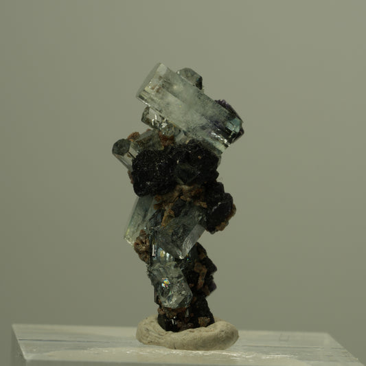 Aquamarin, Fluorit, Schörl Turmalin Stufe Erongo, Namibia 26*12*8mm #15288