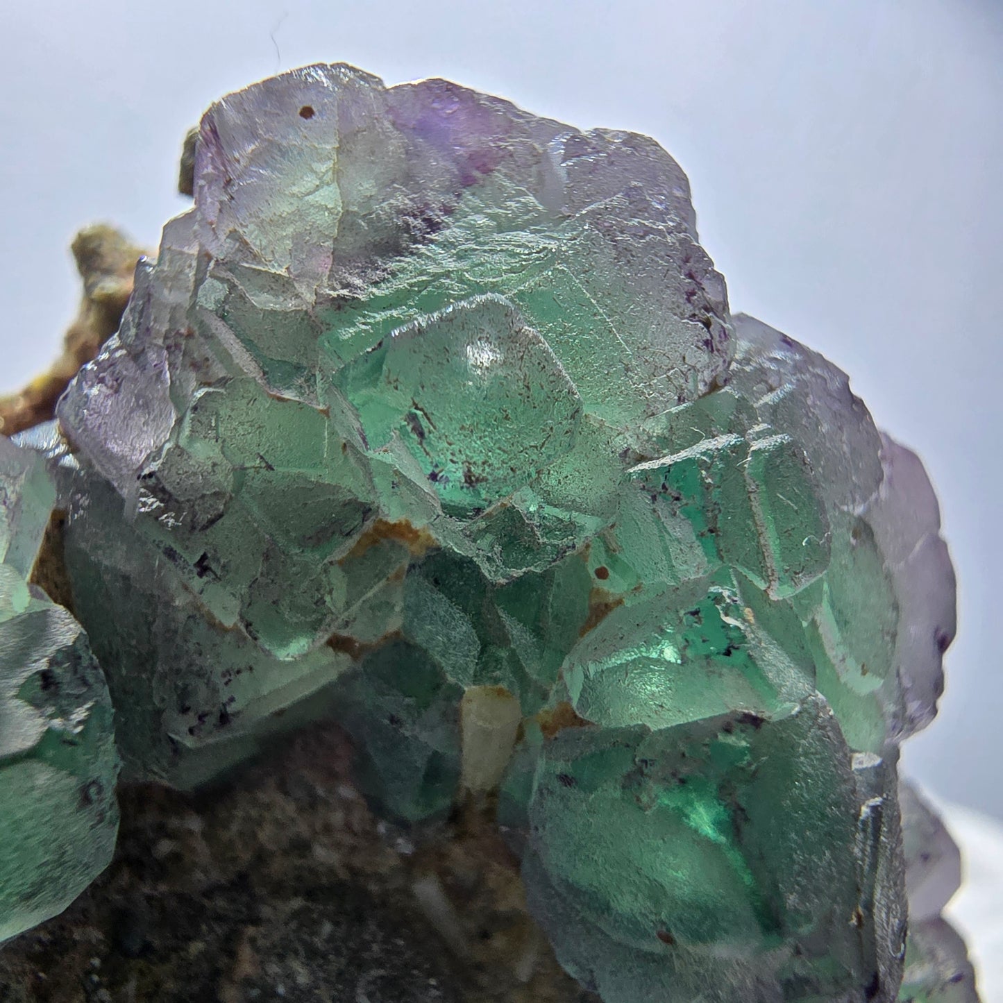 Fluorite fantôme zonale Schörl Tourmaline Muscovite Hyalite Erongo, Namibie 83*45*47mm