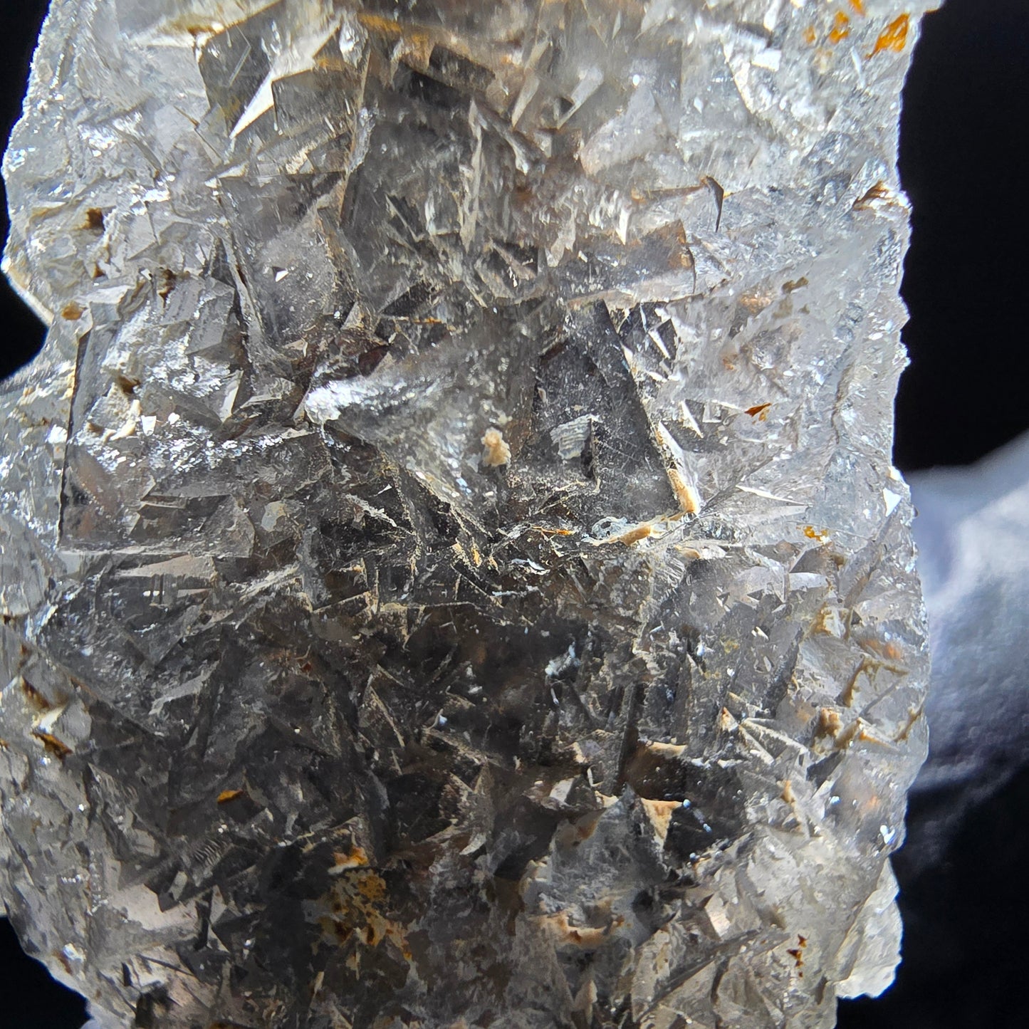 Cube de fluorite fantôme transparent de qualité violet Okorusu, Collection namibie 41*31*14mm