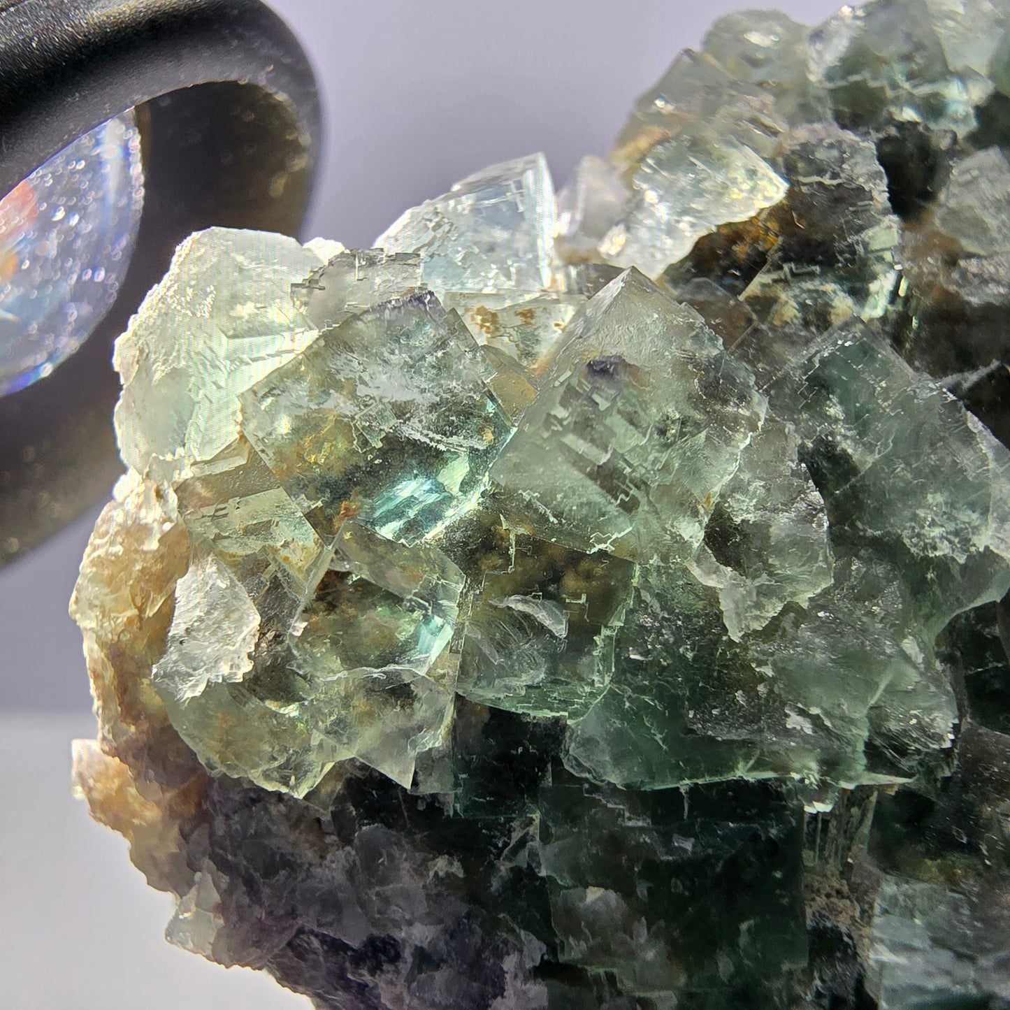 Große Phantom Fluorit Würfel, Quarz Stufe, doppelseitig grün Okorusu Namibia 110*53*36mm