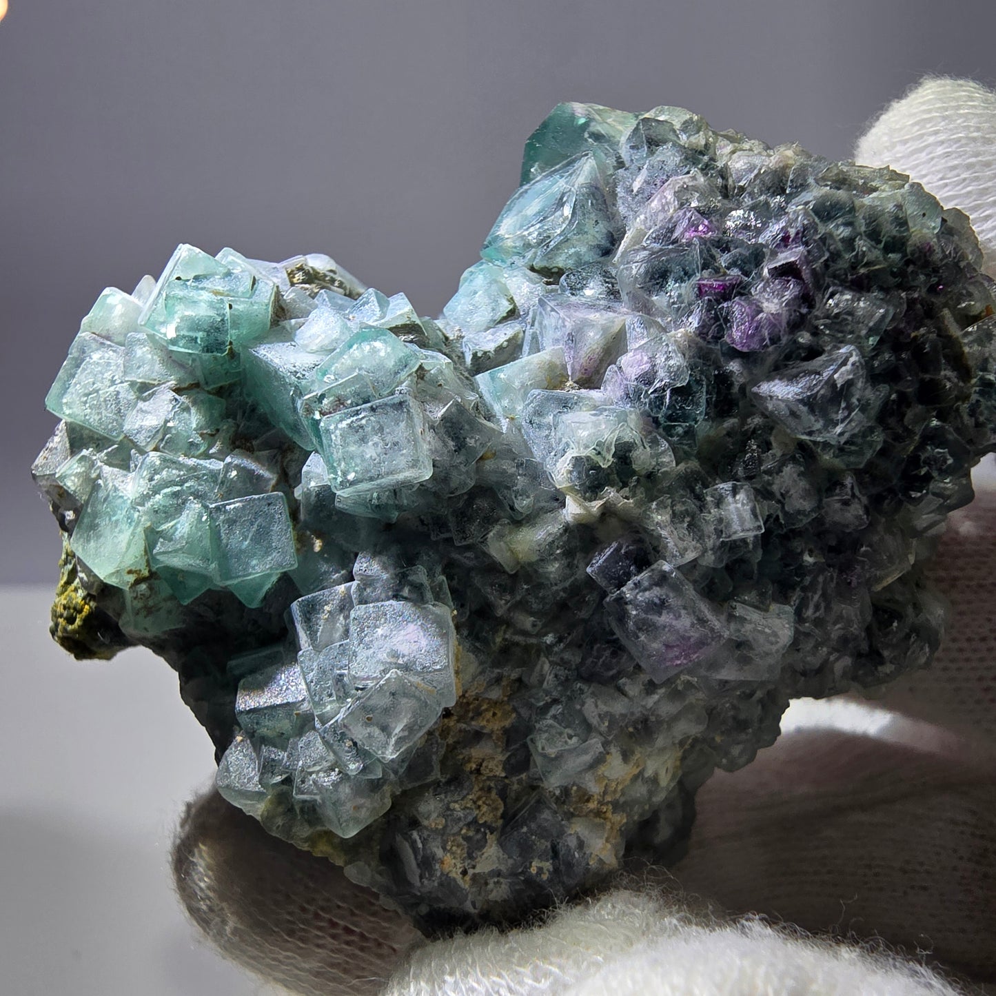 Cube de fluorite fantôme zonal, spécimen de tourmaline Schorl, Erongo, Namibie, 56 x 49 x 41 mm