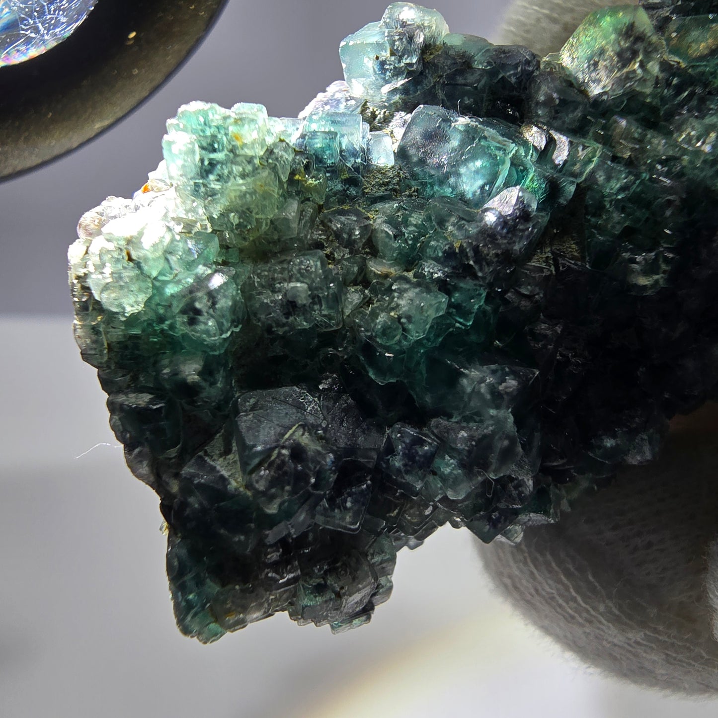 Cube de fluorite fantôme zonal, spécimen de tourmaline Schorl, Erongo, Namibie, 72 x 33 x 31 mm