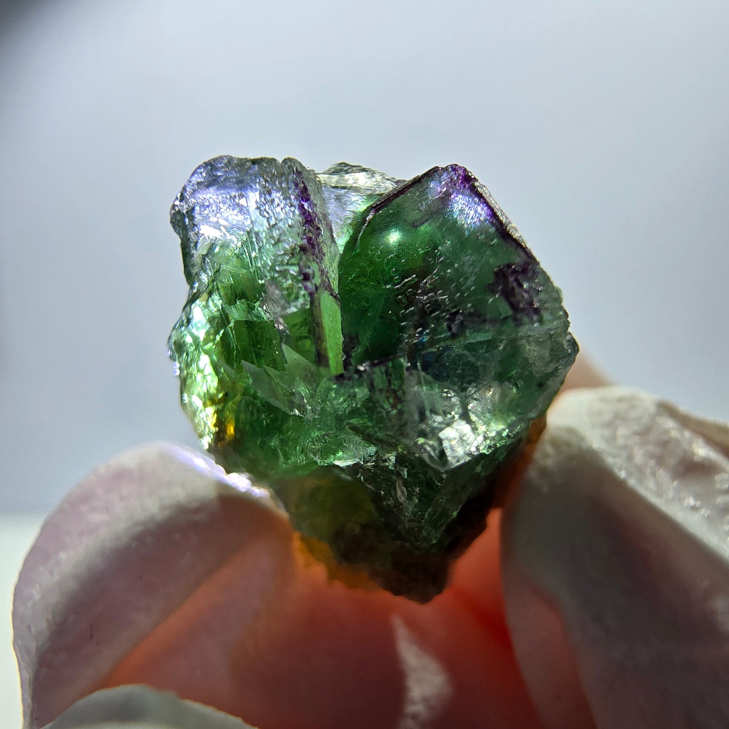 Lot de 7 fluorites fantômes, tourmalines scholl, muscovites, Erongo, Namibie, 24-14 mm