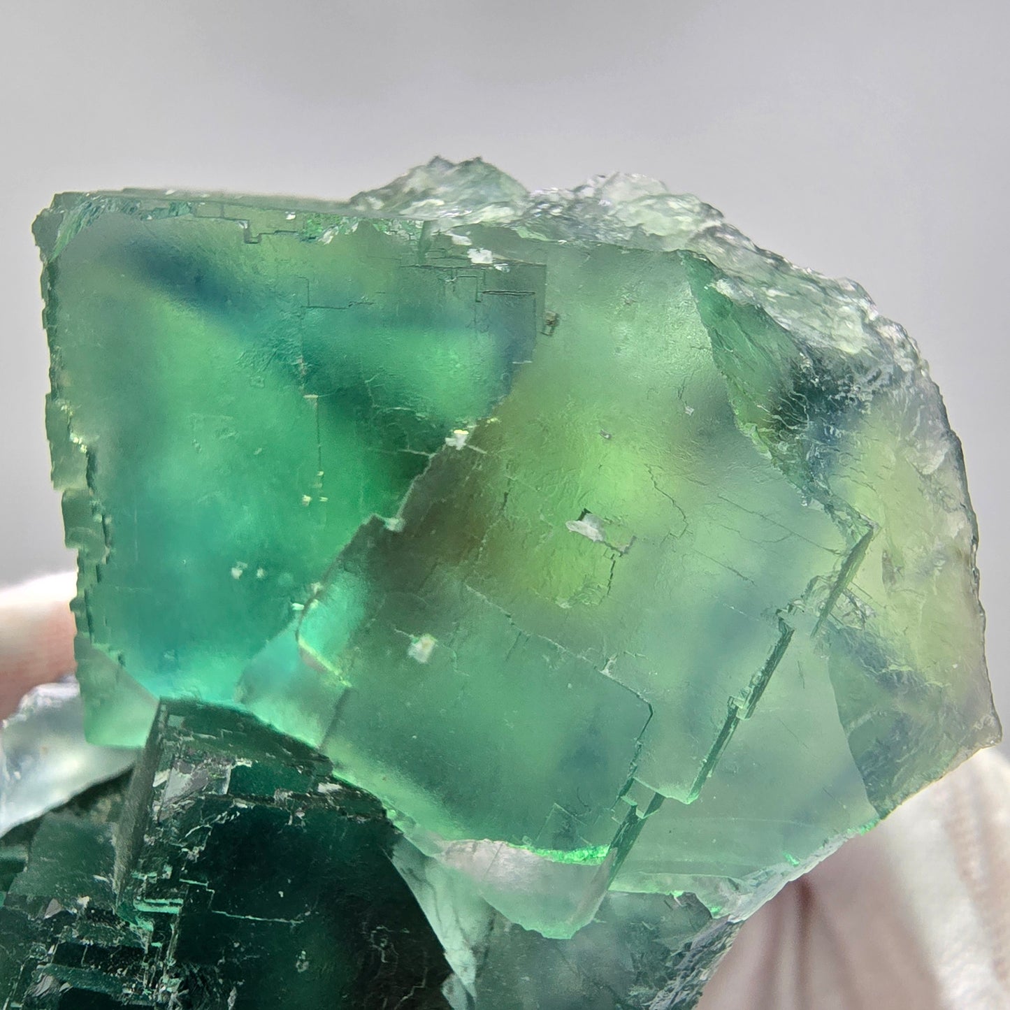 Große Phantom Fluorit Würfel Stufe grün braun Okorusu, Namibia 90*54*30mm