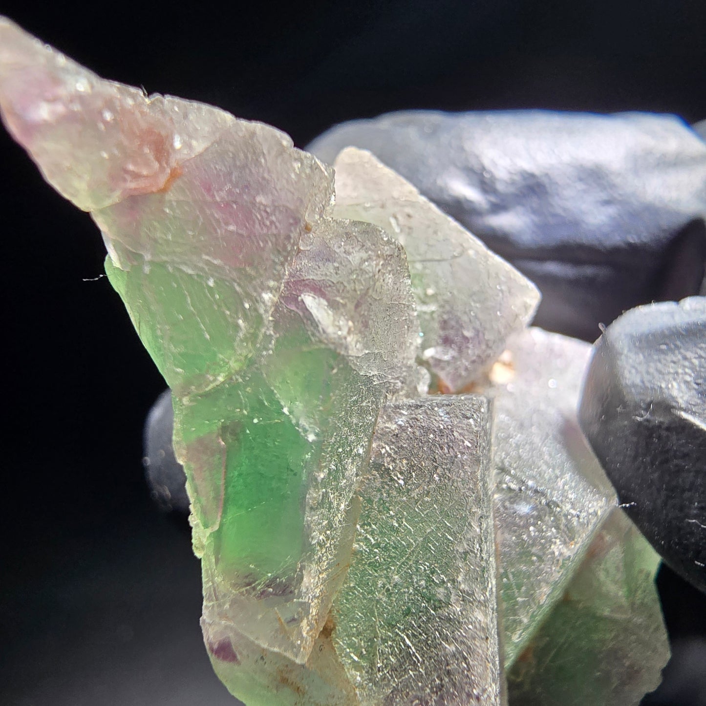 Phantom Fluorite Cube Tier Vert Violet Okorusu, Namibie 46*29*12mm Collection