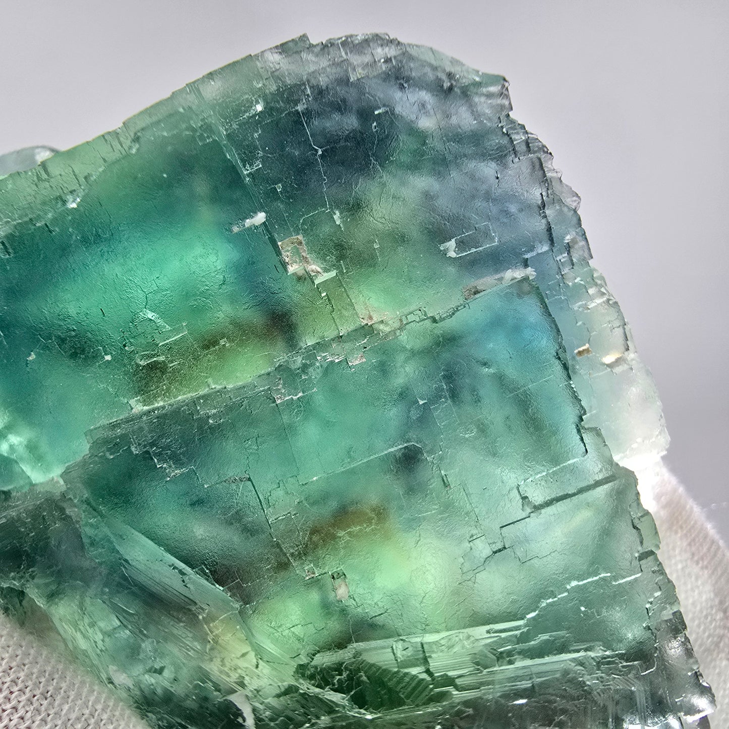 Große Phantom Fluorit Würfel Stufe grün braun Okorusu, Namibia 90*54*30mm