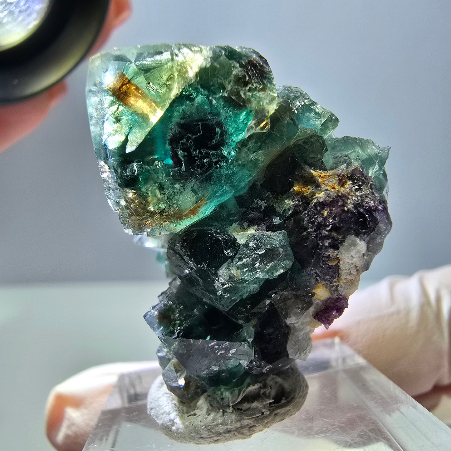 Spécimen de cube de fluorite fantôme, parquet vert Okorusu, Namibie 32 x 26 x 24 mm