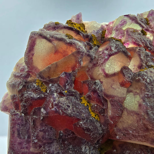 Phantom Fluorit Würfel Stufe grün lila orange Omehane, Namibia 86*69*22mm