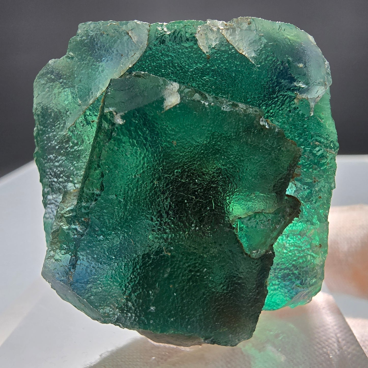 Klare Phantom Fluorit Würfel Stufe grün gelb Okorusu Namibia 52*48*38mm Sammlung