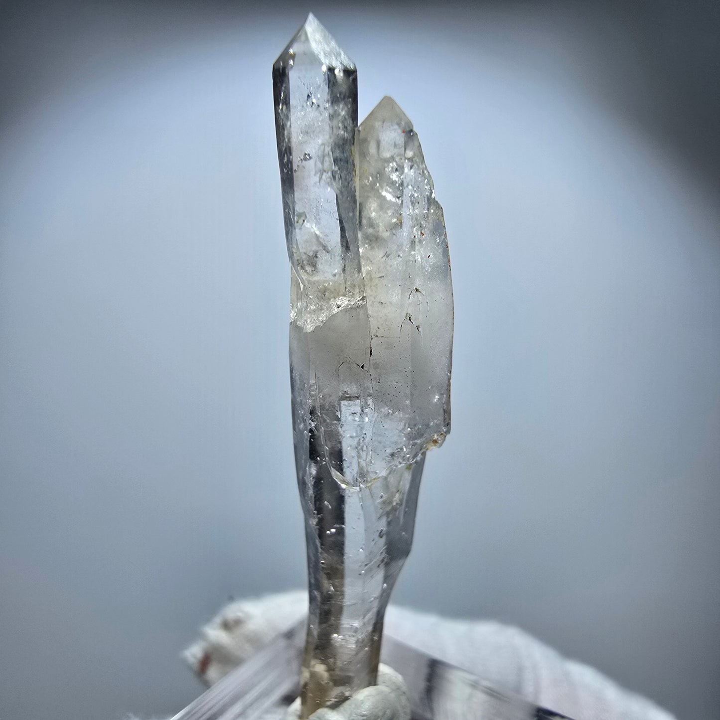Klare Phantom Rauchquarz DT Zepter Stufe Goboboseb, Namibia 54*11*8mm