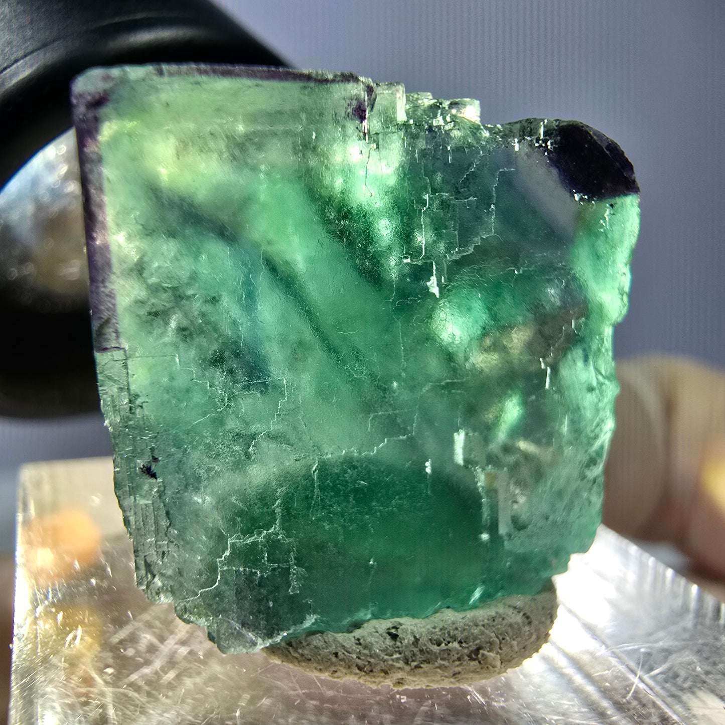 Phantom Fluorit Würfel parkettiert, grün lila Okorusu, Namibia 20*21*19mm
