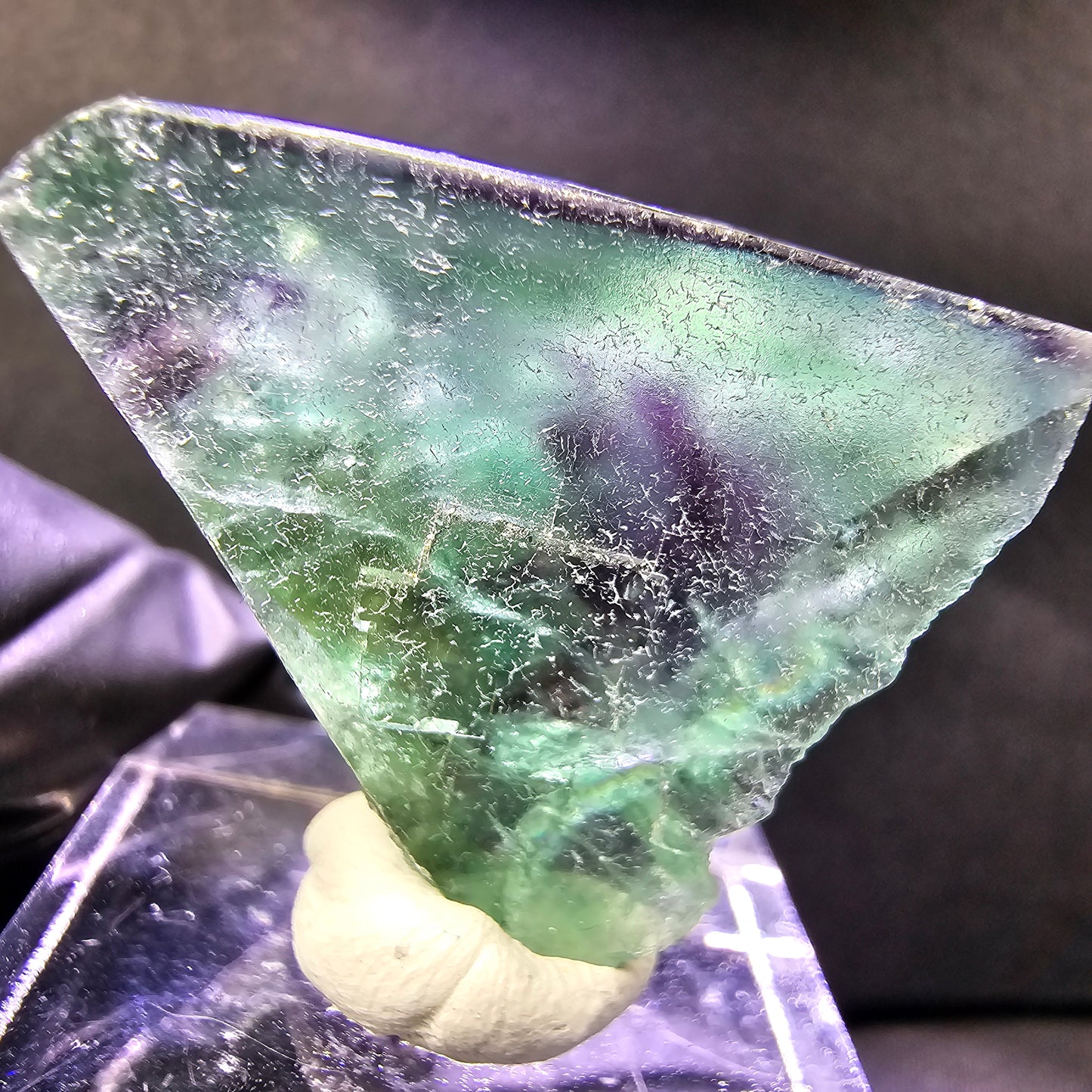 Seltener Phantom Fluorit Würfel grün lila 30*25*16mm Okorusu, Namibia Sammlung
