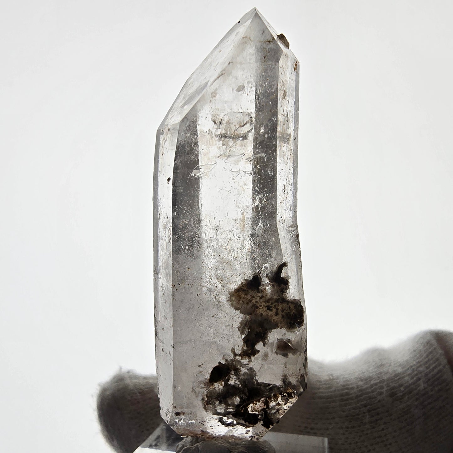 Sceptre de poche Saint-Valentin en quartz fumé fantôme squelette, Namibie 64 x 19 x 18 mm