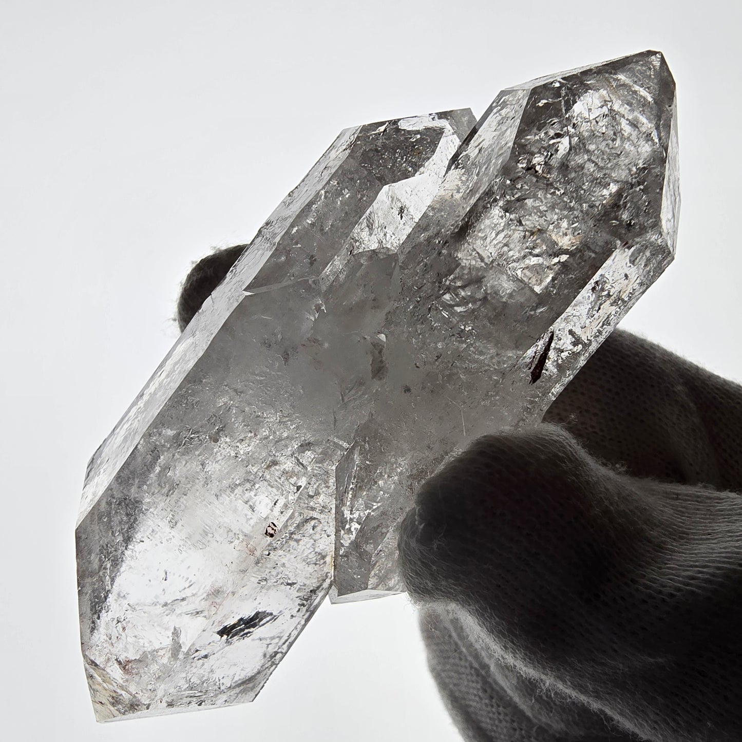 Sceptre de poche Saint-Valentin en quartz fumé fantôme squelette, Namibie 93 x 37 x 27 mm