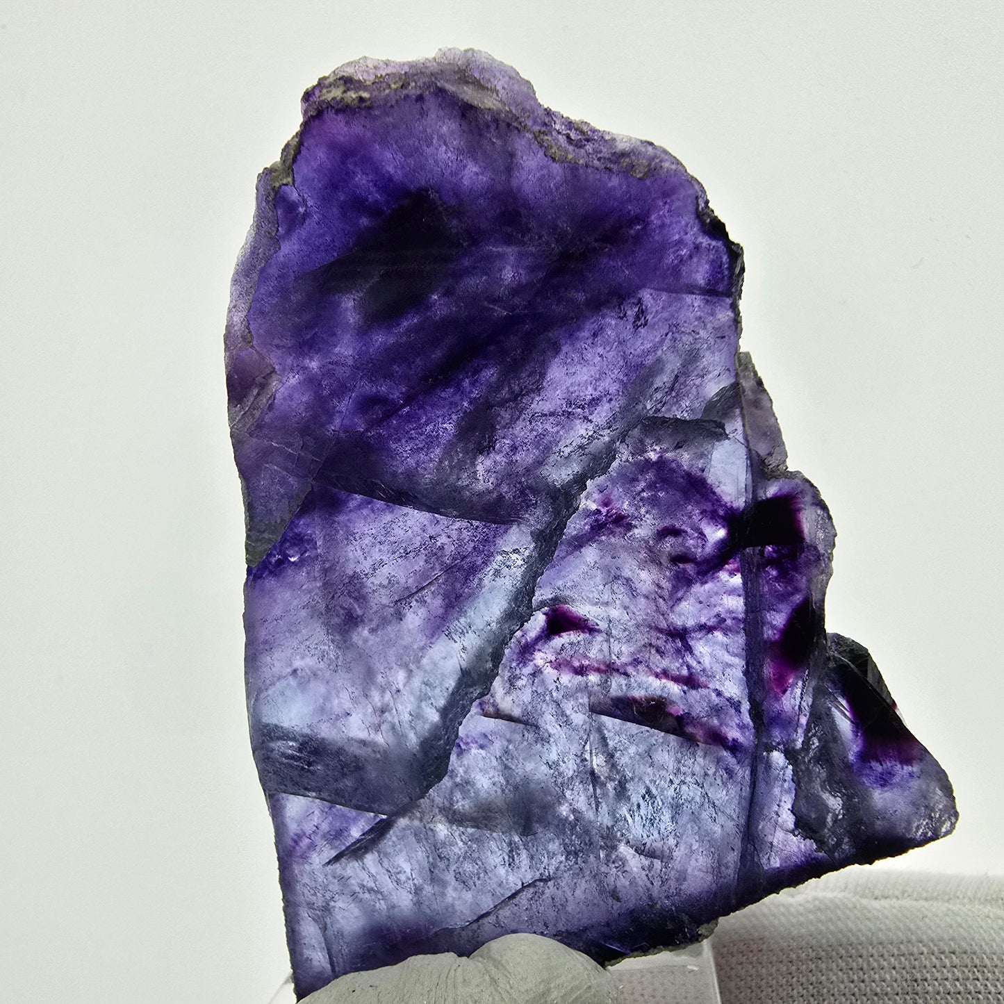 Seltene Phantom Fluorit Scheibe lila blau Okorusu, Namibia 58*38*5mm Sammlung
