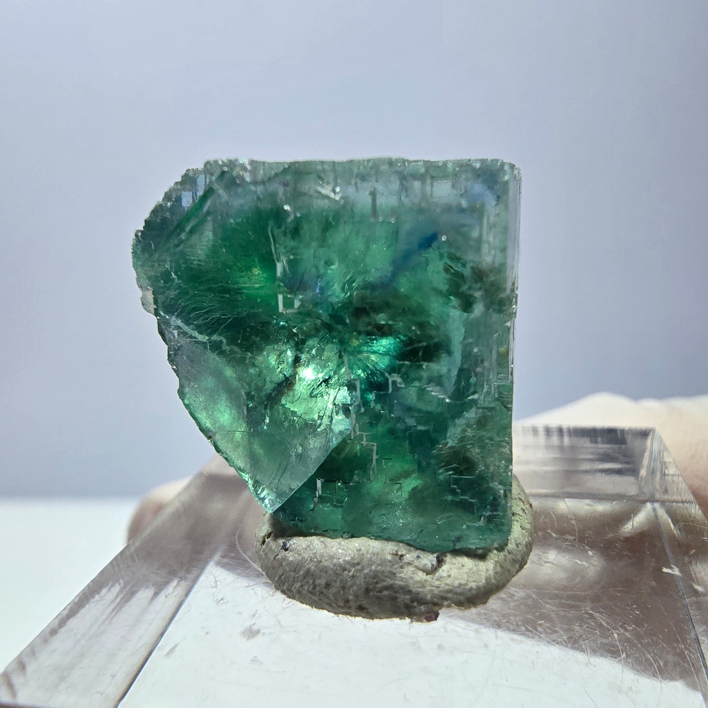 Klarer Phantom Fluorit Würfel parkettiert, grün Okorusu, Namibia 17*17*17mm
