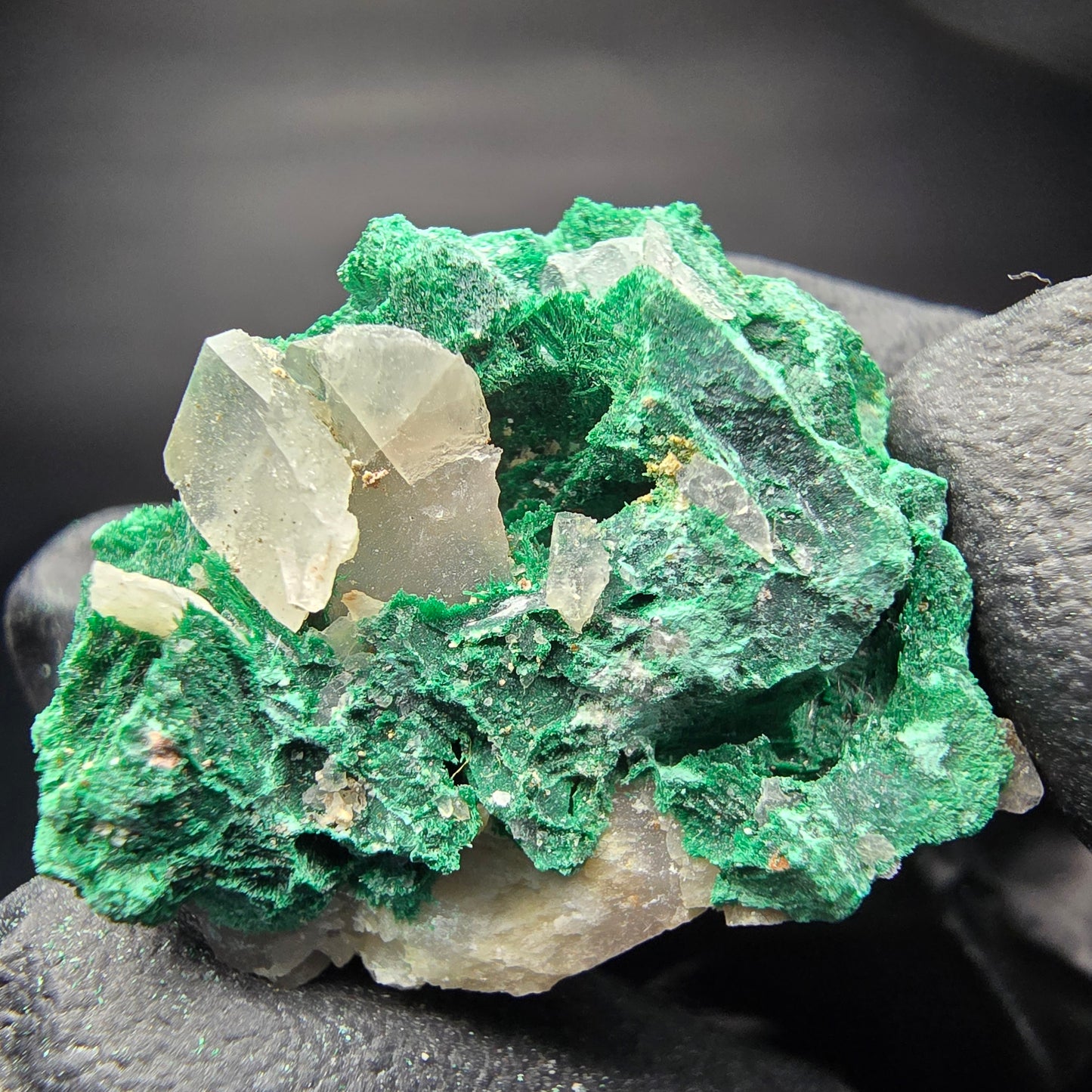 Seltene Malachit Stufe, grün Kaokoveld, Namibia 26*23*15mm Mineraliensammlung