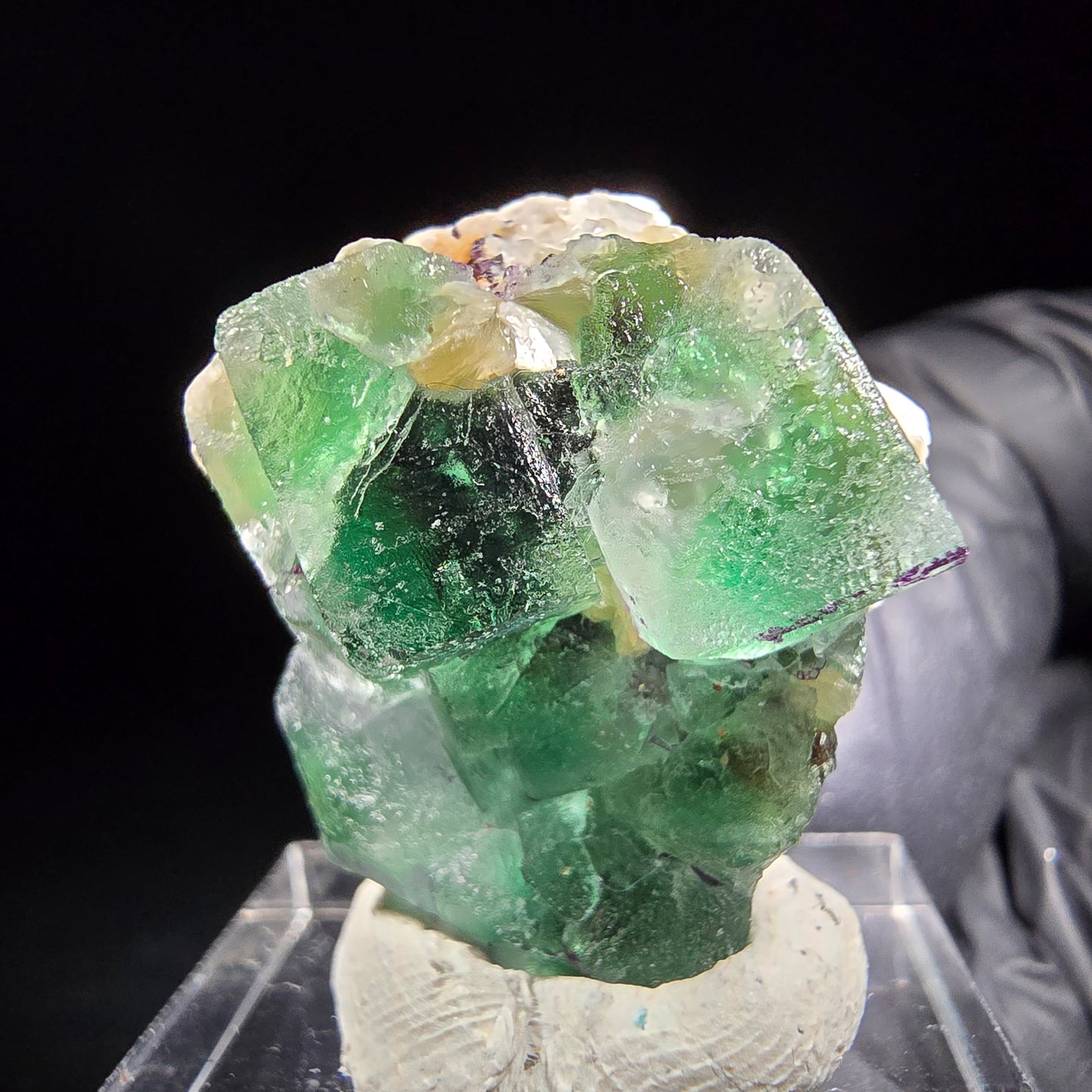 Phantom Fluorit Würfel, Muskovit Stufe Erongo, Namibia 28*22*17mm Sammlung