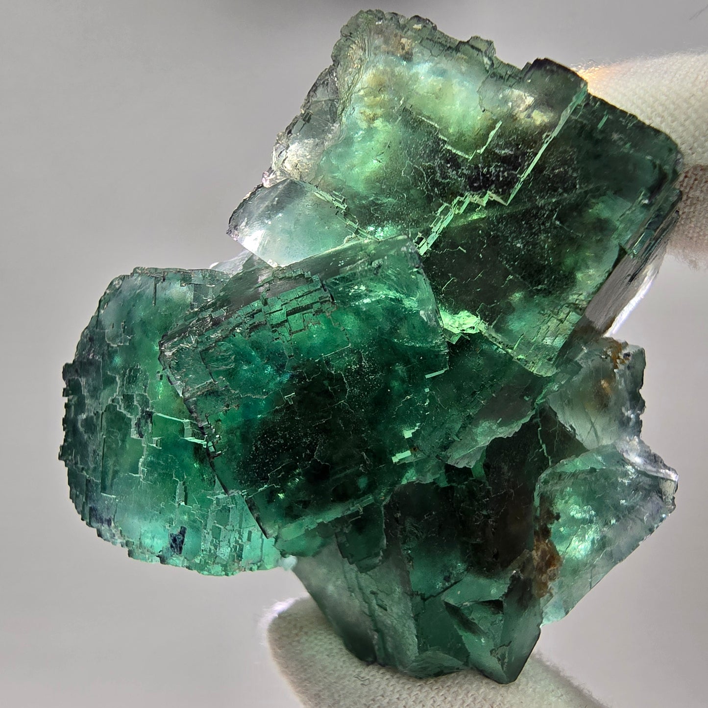 Seltene Phantom Fluorit Würfel Stufe grün lila zonar Okorusu, Namibia 52*51*30mm