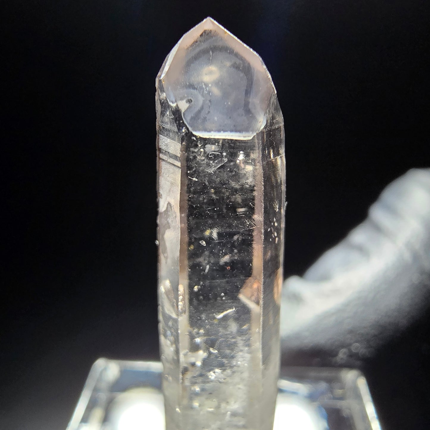 Phantom Rauchquarz Spitze weiß lila Goboboseb, Namibia 35*9*5mm Sammlung