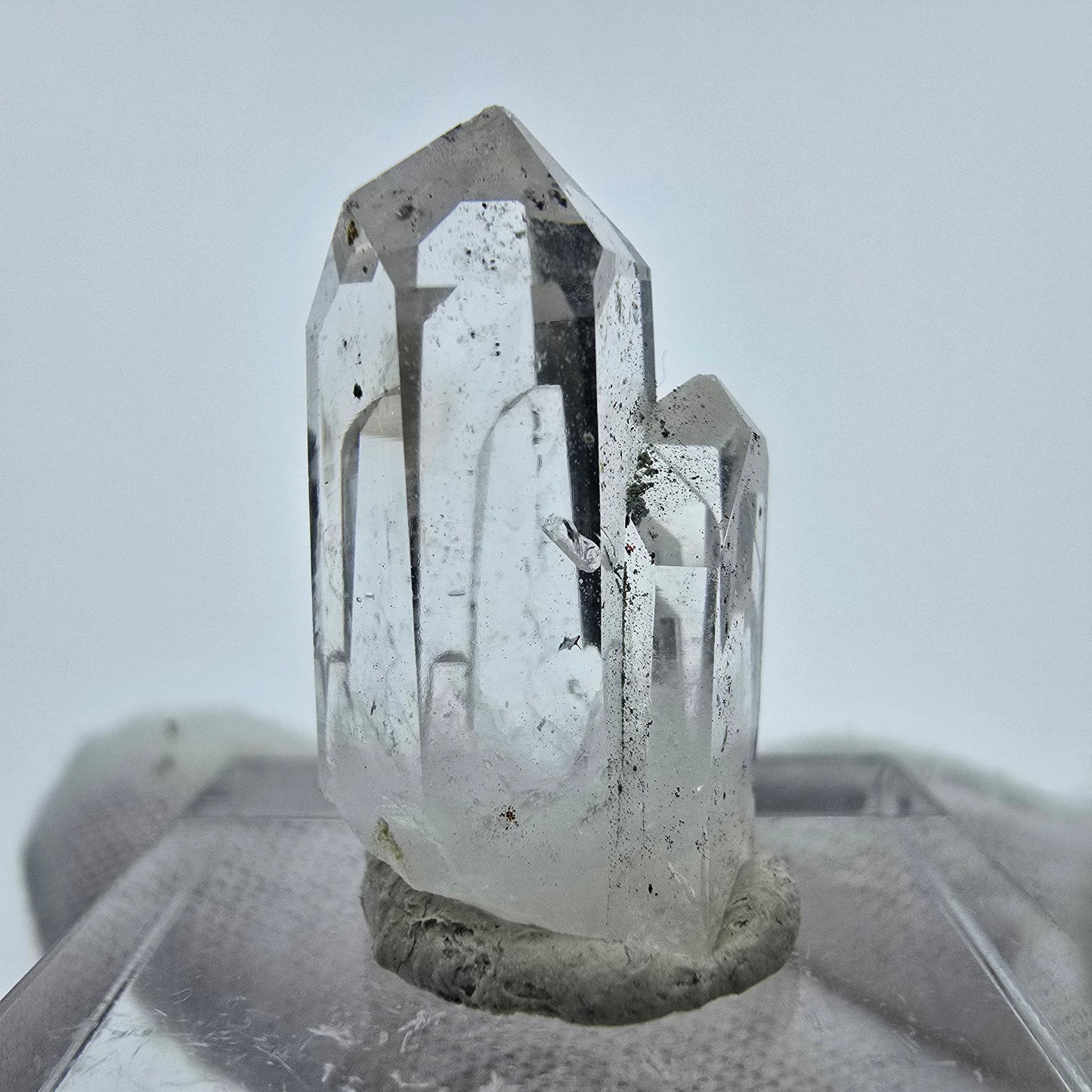 Klarer Phantom Hämatit Quarz Kristall Streep Mine, Goboboseb, Namibia 22*12*11mm