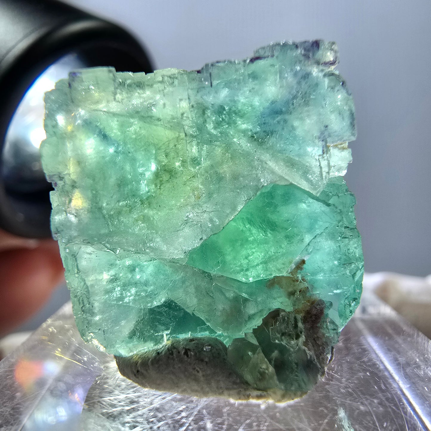 Phantom Fluorit Würfel Stufe, grün parkettiert Okorusu, Namibia 22*20*18mm