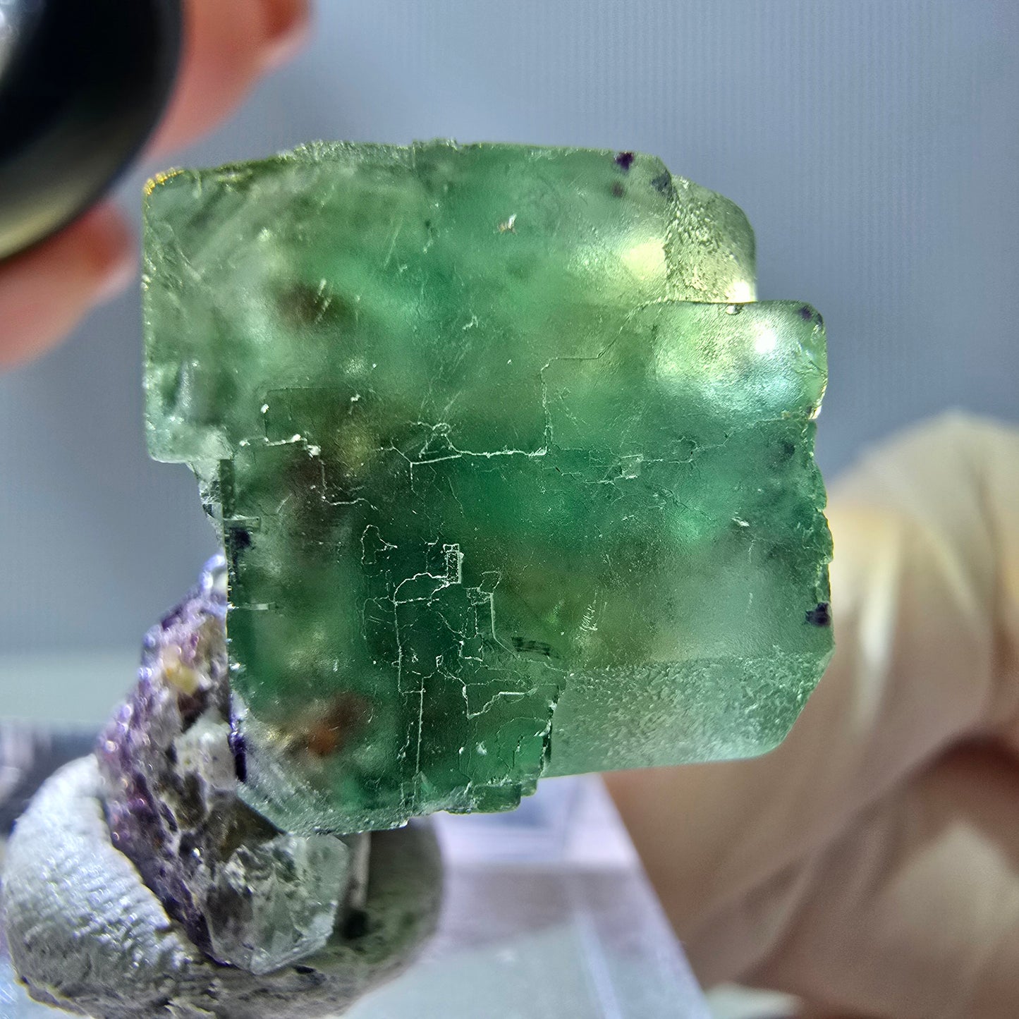 Phantom Fluorit Würfel Stufe, grün parkettiert Okorusu, Namibia 27*21*15mm