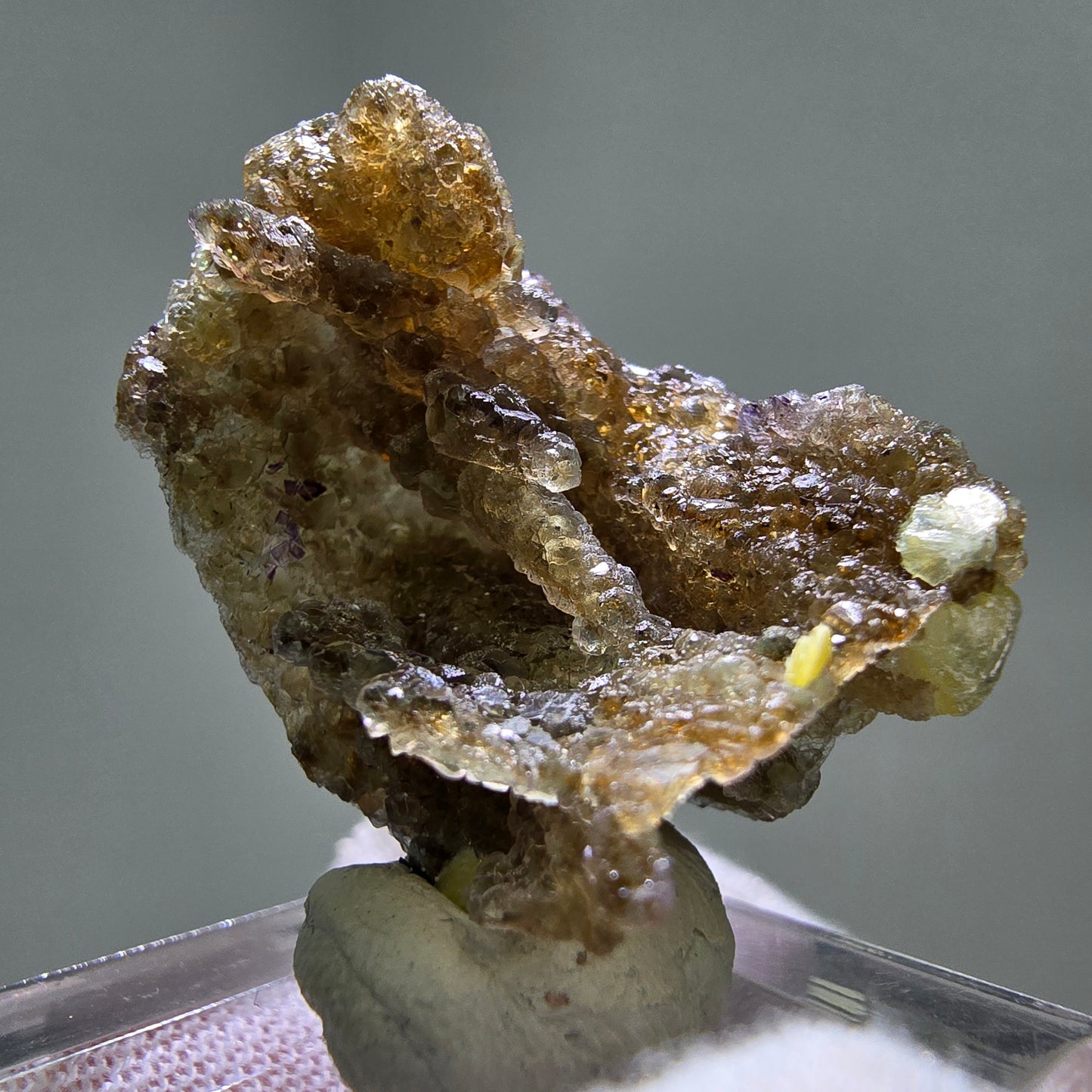 Phantom Fluorit Würfel grün braun, Muskovit Stufe Erongo, Namibia 33*26*19mm