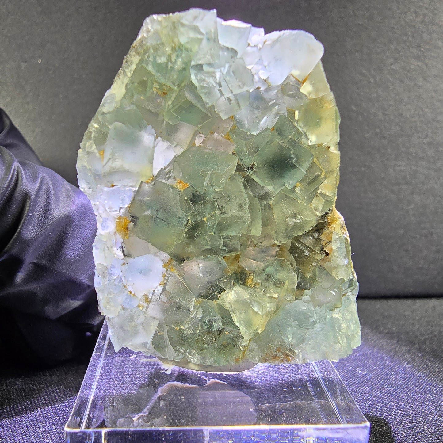 Schöne Phantom Fluorit Würfel Stufe grün 38*34*9mm Okorusu, Namibia Sammlung