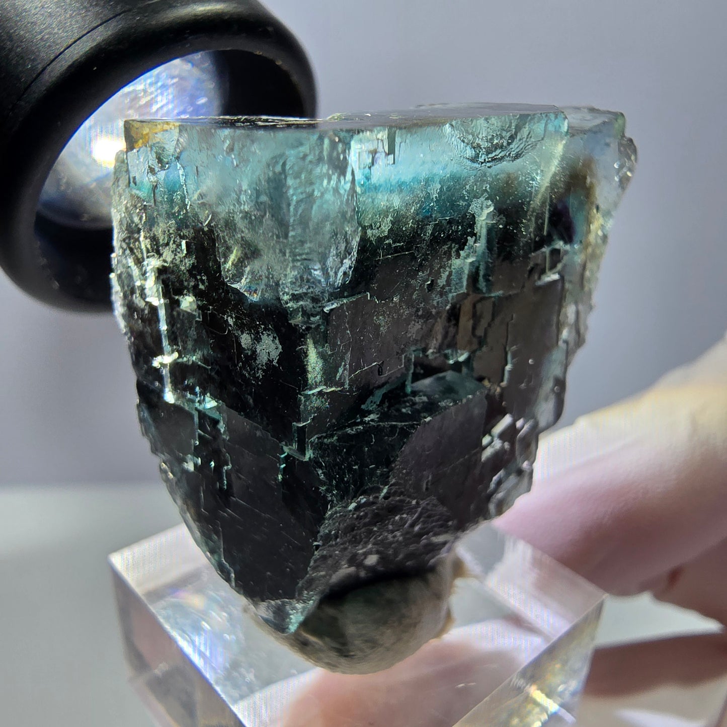 Seltene Fluorit Würfel Stufe, grün lila Okorusu, Namibia 37*34*21mm
