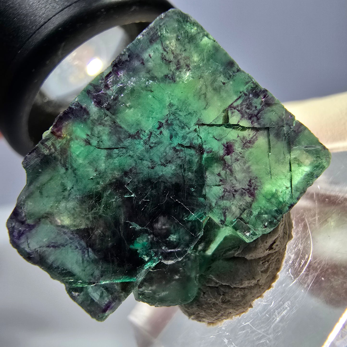 Phantom Fluorit Würfel parkettiert, grün lila Okorusu, Namibia 22*22*11mm