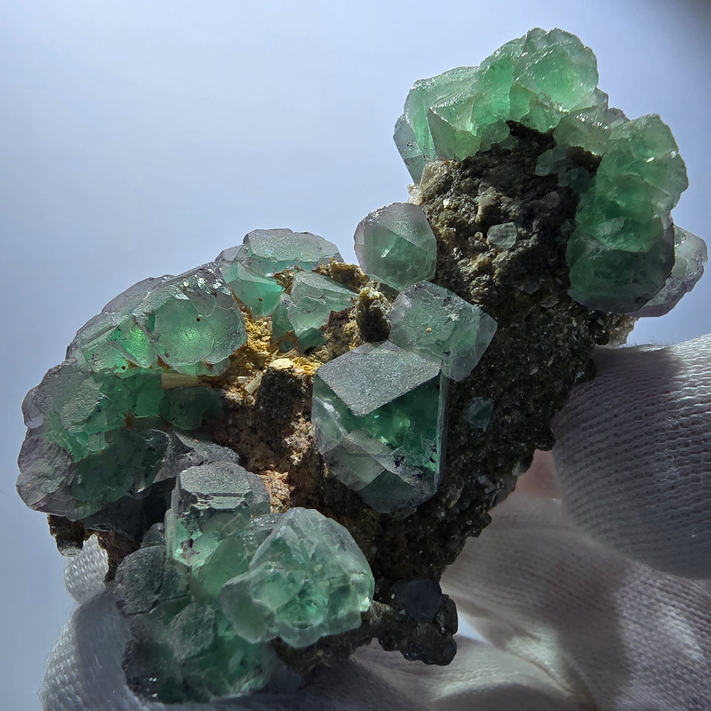Fluorite fantôme zonale Schörl Tourmaline Muscovite Hyalite Erongo, Namibie 83*45*47mm