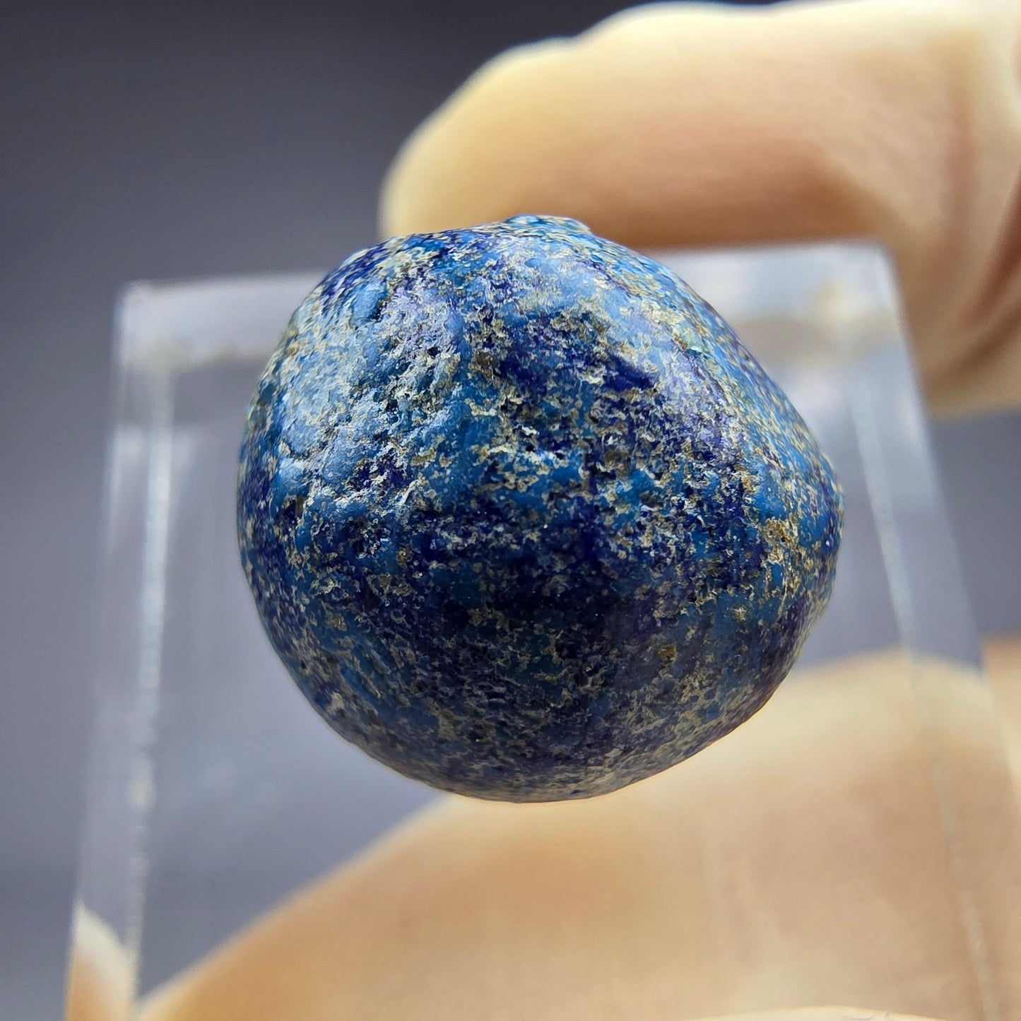 Seltene große Azurit Blueberry - poliert 15,3mm Durchmesser aus USA, New Mexico