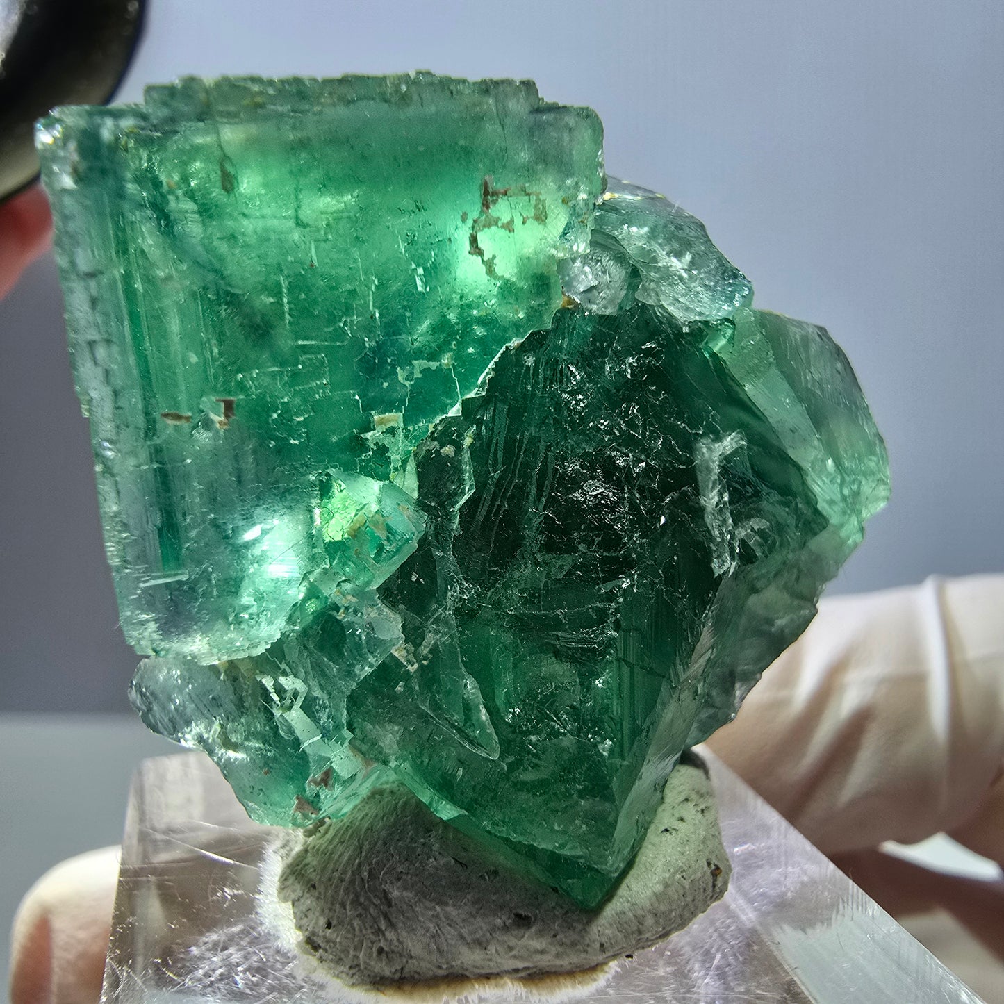 Spécimen de cube de fluorite fantôme, parquet vert Okorusu, Namibie 36 x 36 x 18 mm
