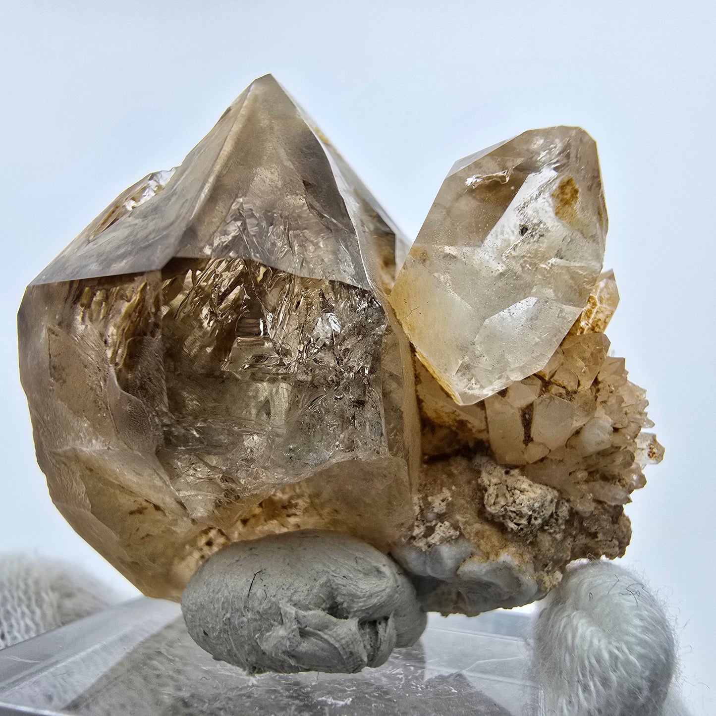 Phantom Rauchquarz DT Fenster Zepter Stufe Goboboseb, Namibia 37*35*27mm