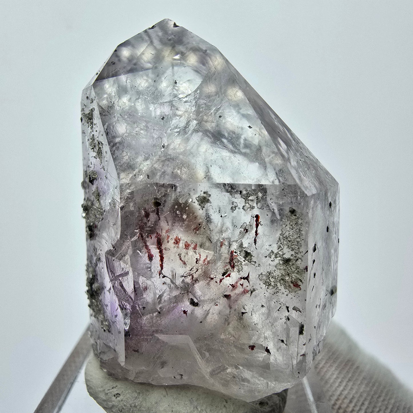 Harlequin Phantom Amethyst with Prehnite Streep Mine Goboboseb Namibia 38*23*23mm