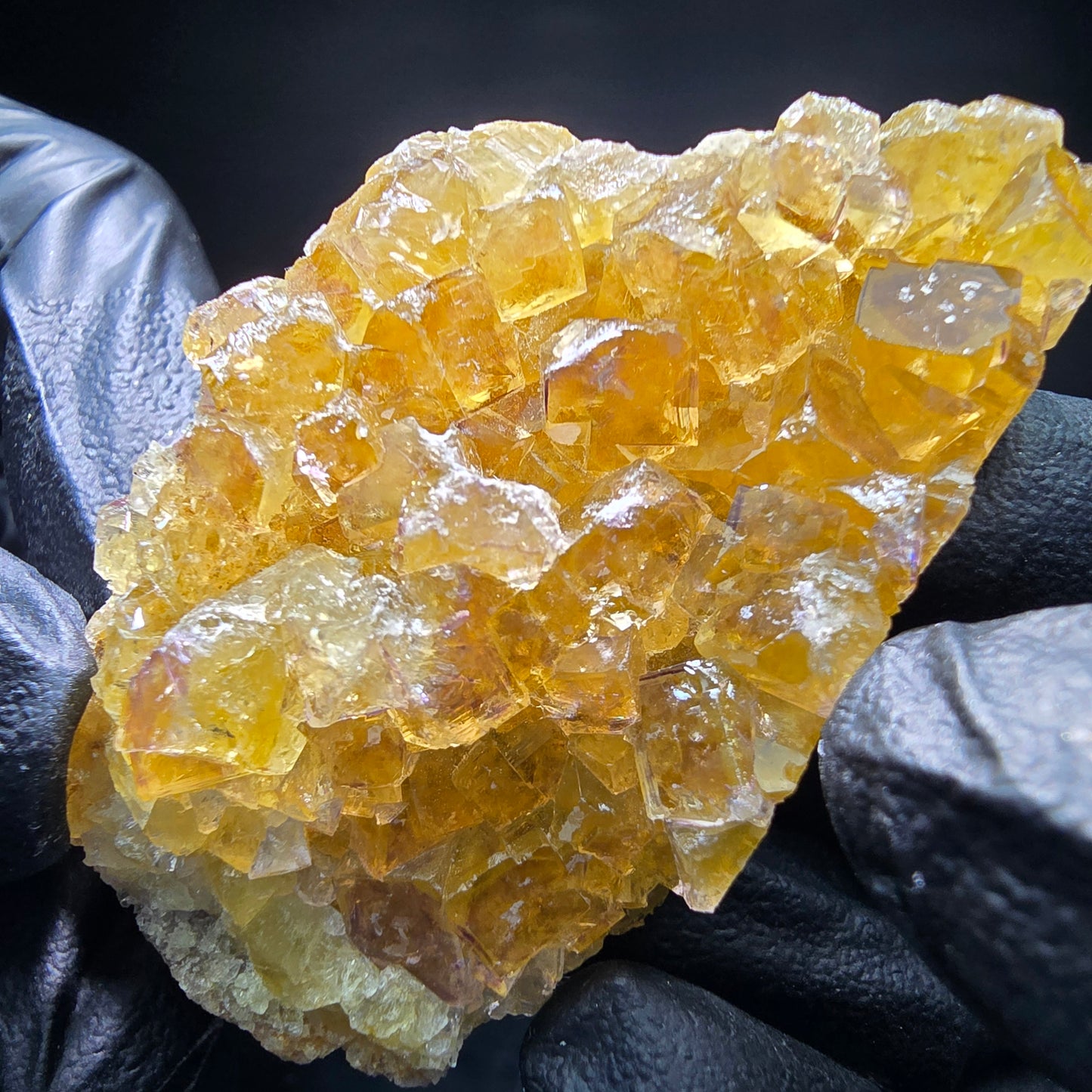 Klare Phantom Fluorit Würfel Stufe gelb lila Okorusu Namibia 53*30*13mm Sammlung