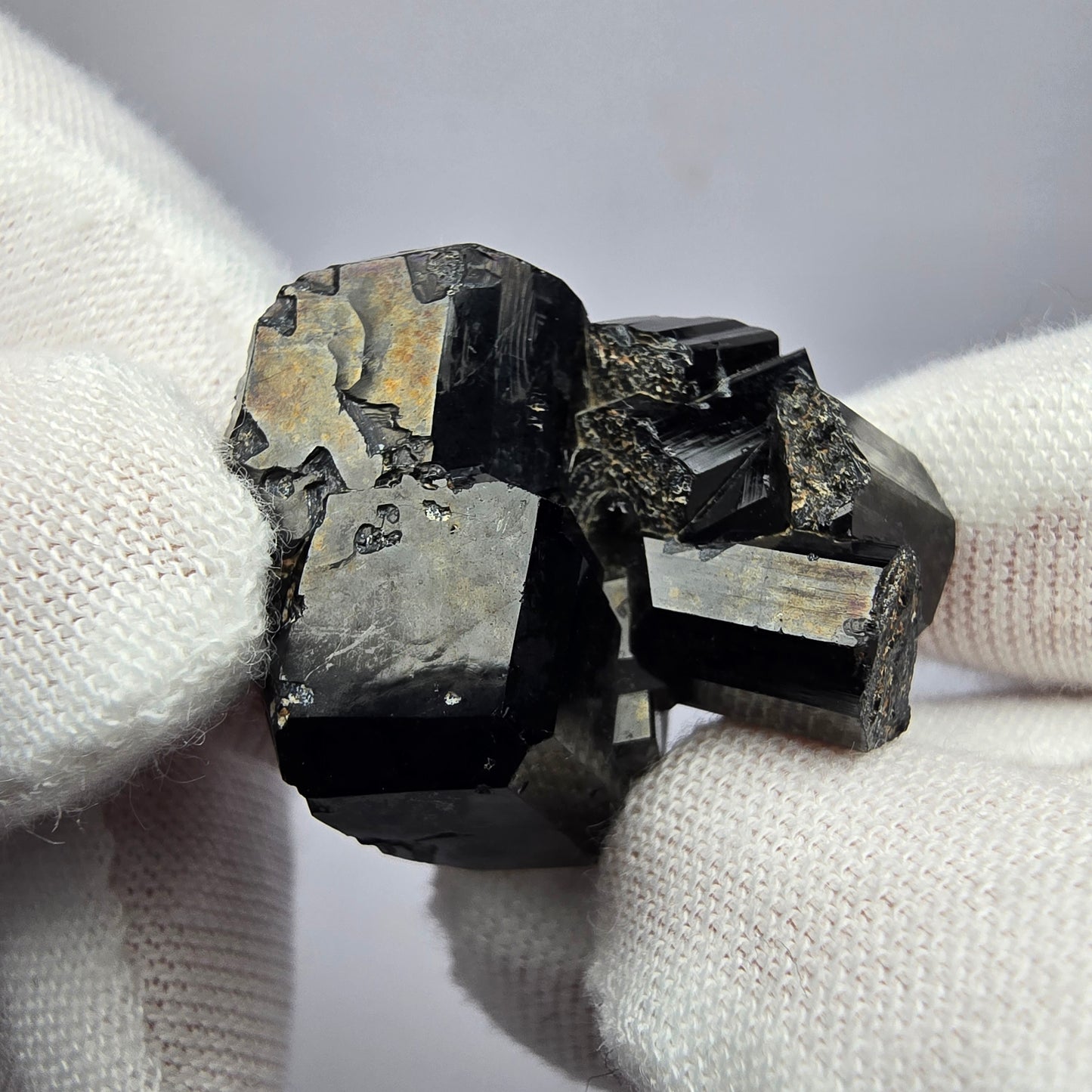 Symmetrische Schörl Turmalin Stufe schwarz glänzend Erongo, Namibia 29*25*15mm