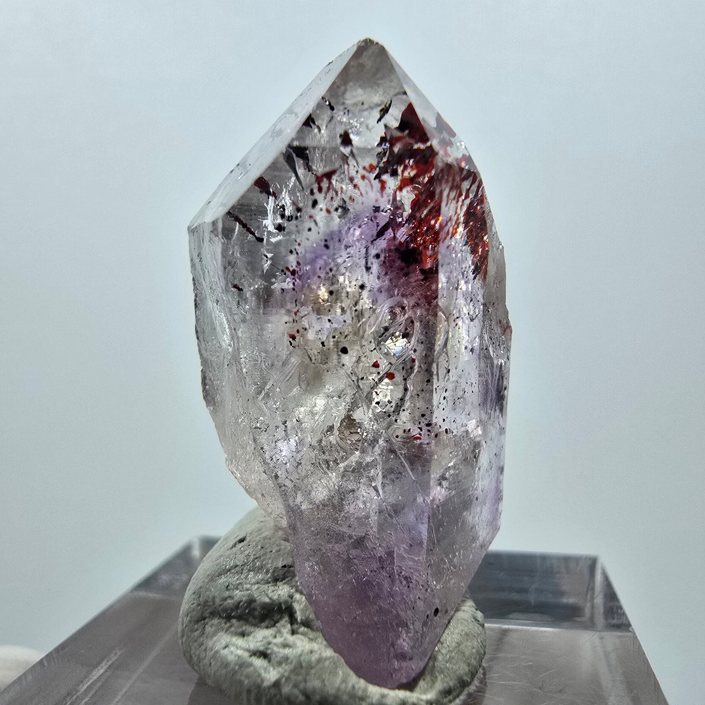 Mine d'améthyste fantôme Enhydro Harlequin, Goboboseb, Namibie, 30 x 19 x 14 mm