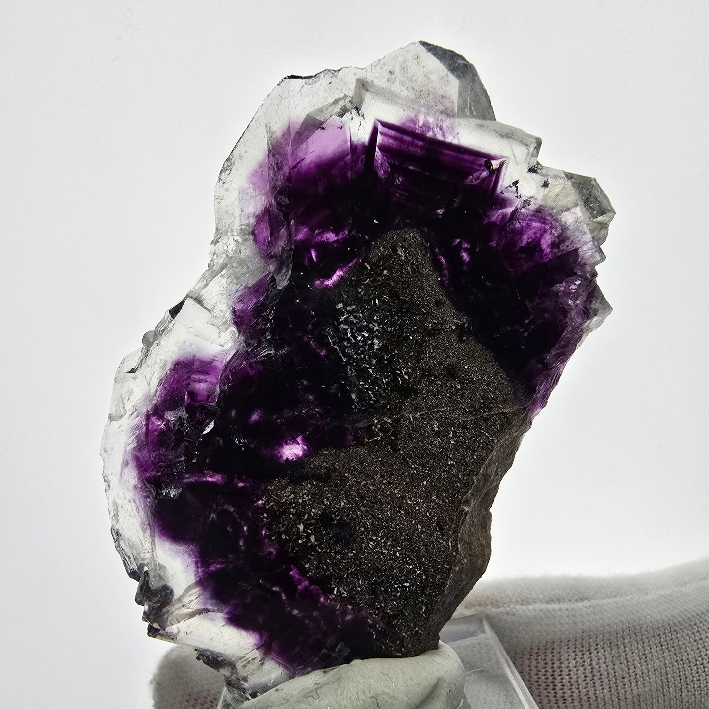 Seltene Phantom Fluorit Scheibe lila Okorusu, Namibia 59*54*7mm Sammlung