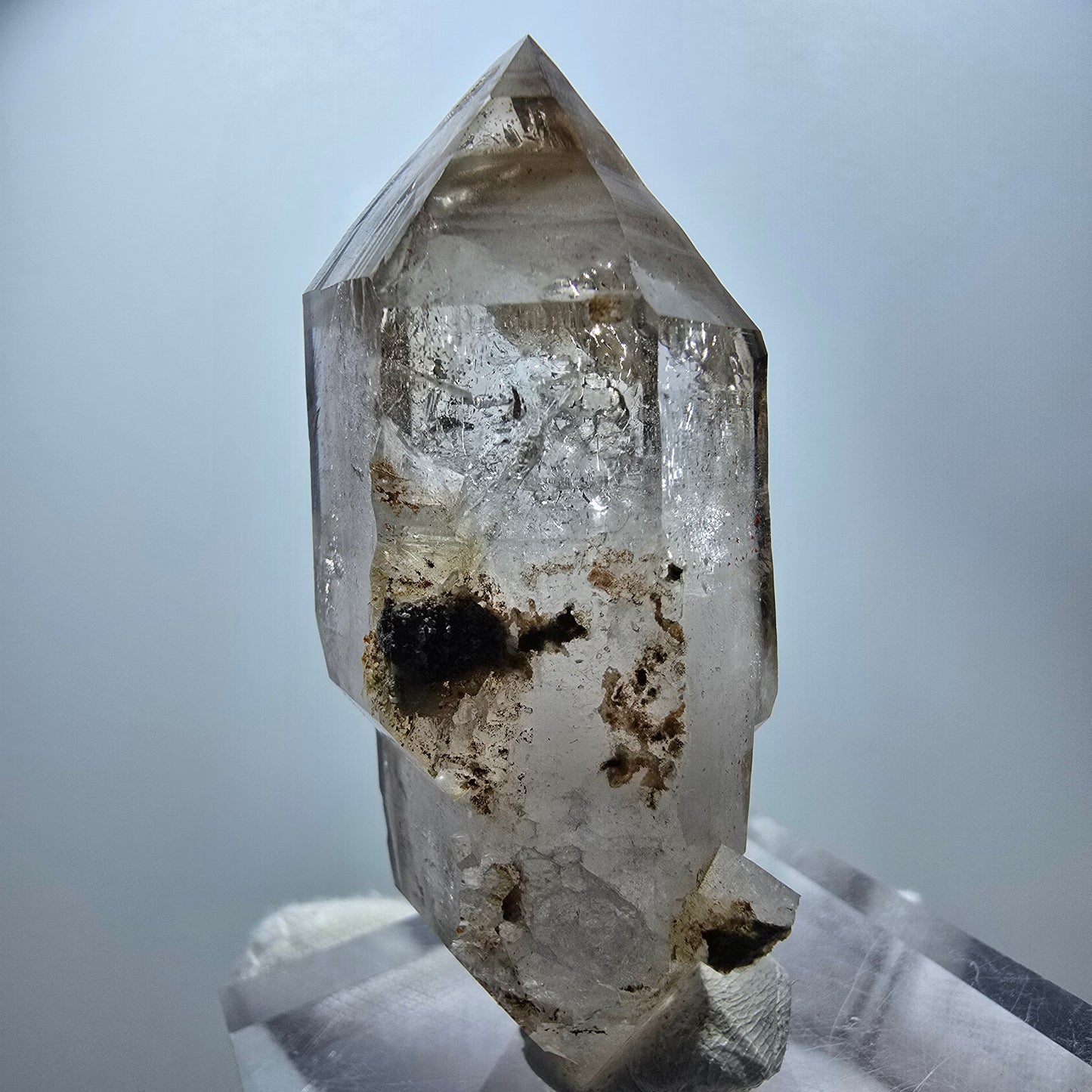 Klarer Phantom Rauchquarz DT Zepter Kristall Goboboseb, Namibia 61*28*26mm