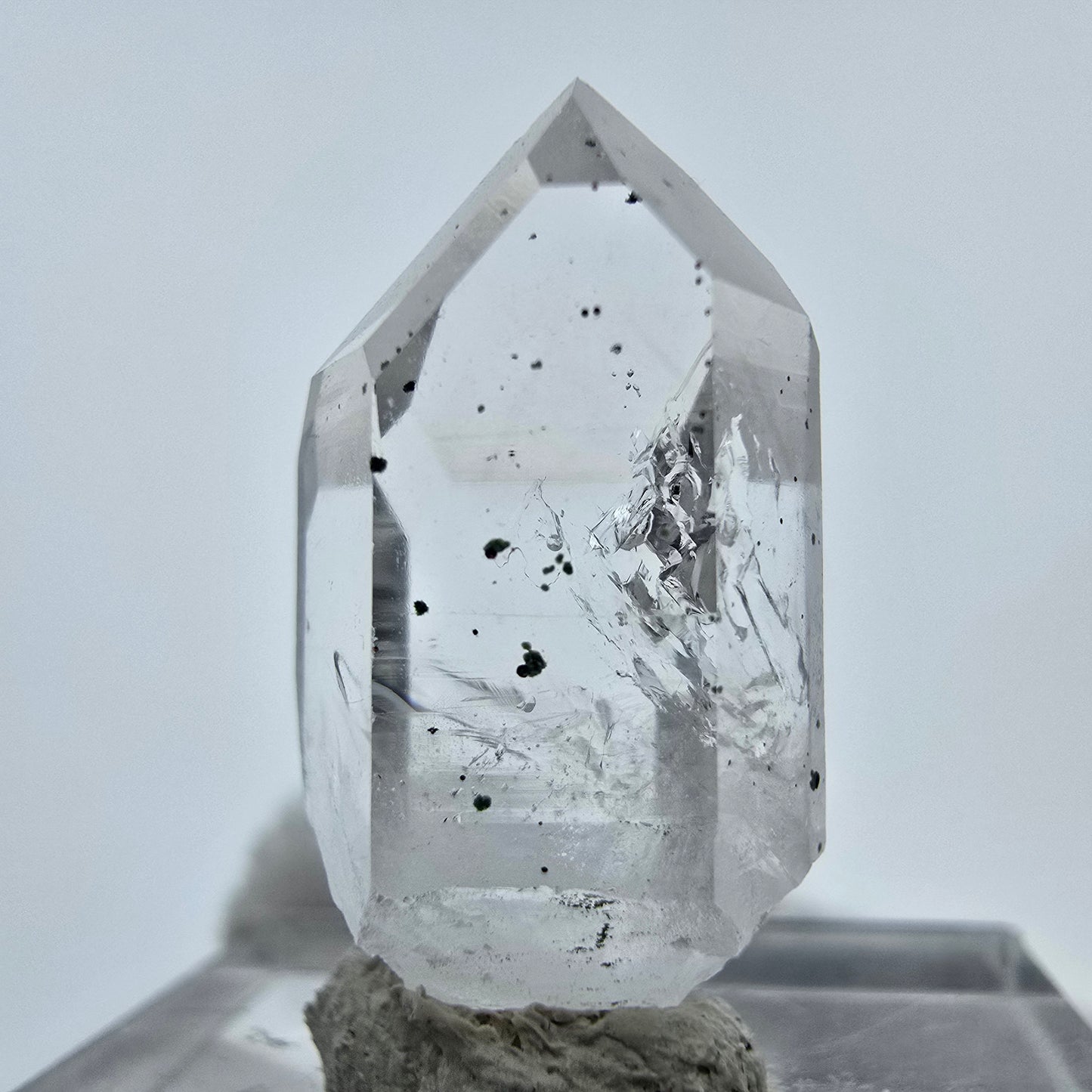 Enhydro Phantom Hämatit Quarz Kristall Streep Mine Goboboseb, Namibia 25*11*10mm