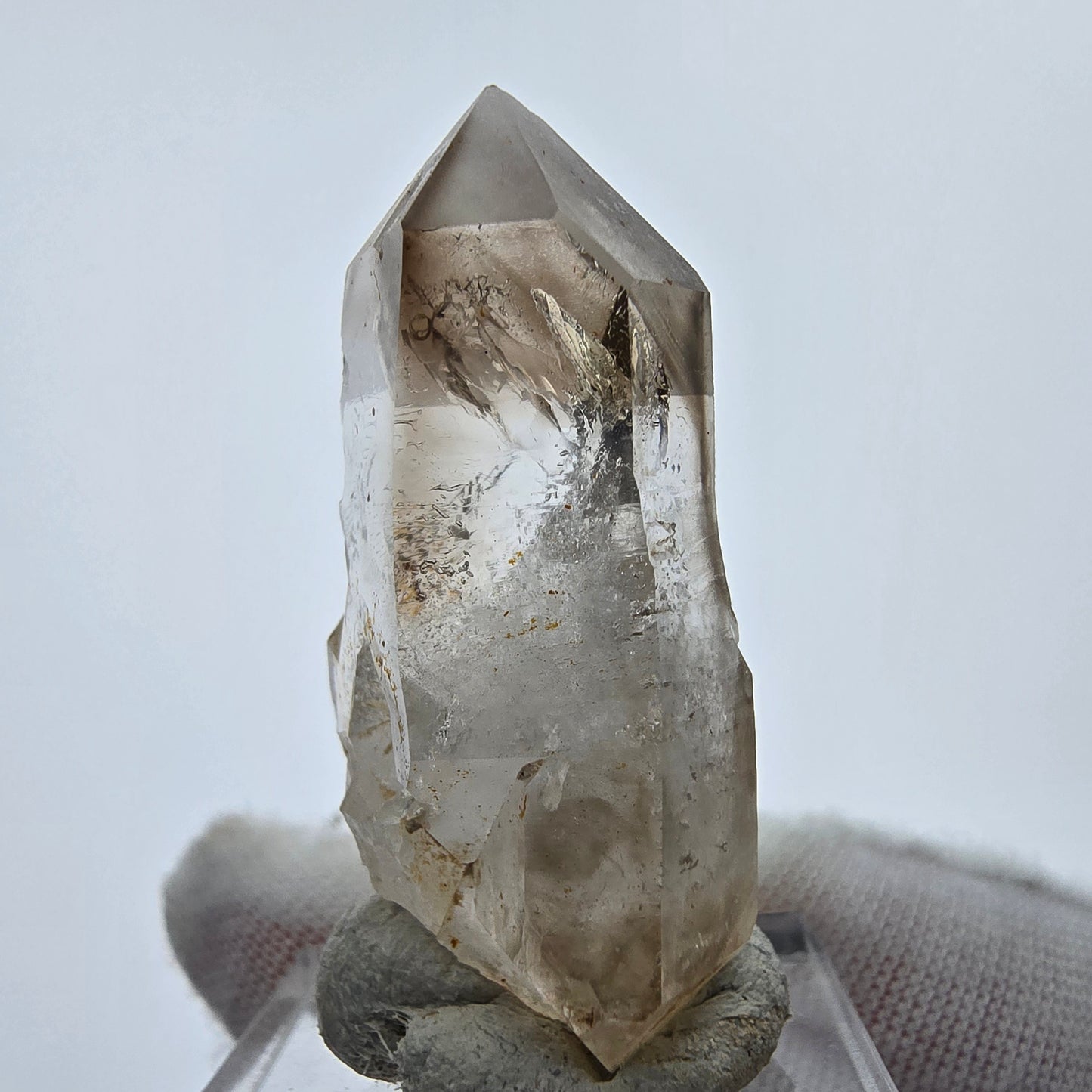 Enhydro Phantom Rauchquarz Zepter Spitze 2x Blase Goboboseb, Namibia 41*21*15mm