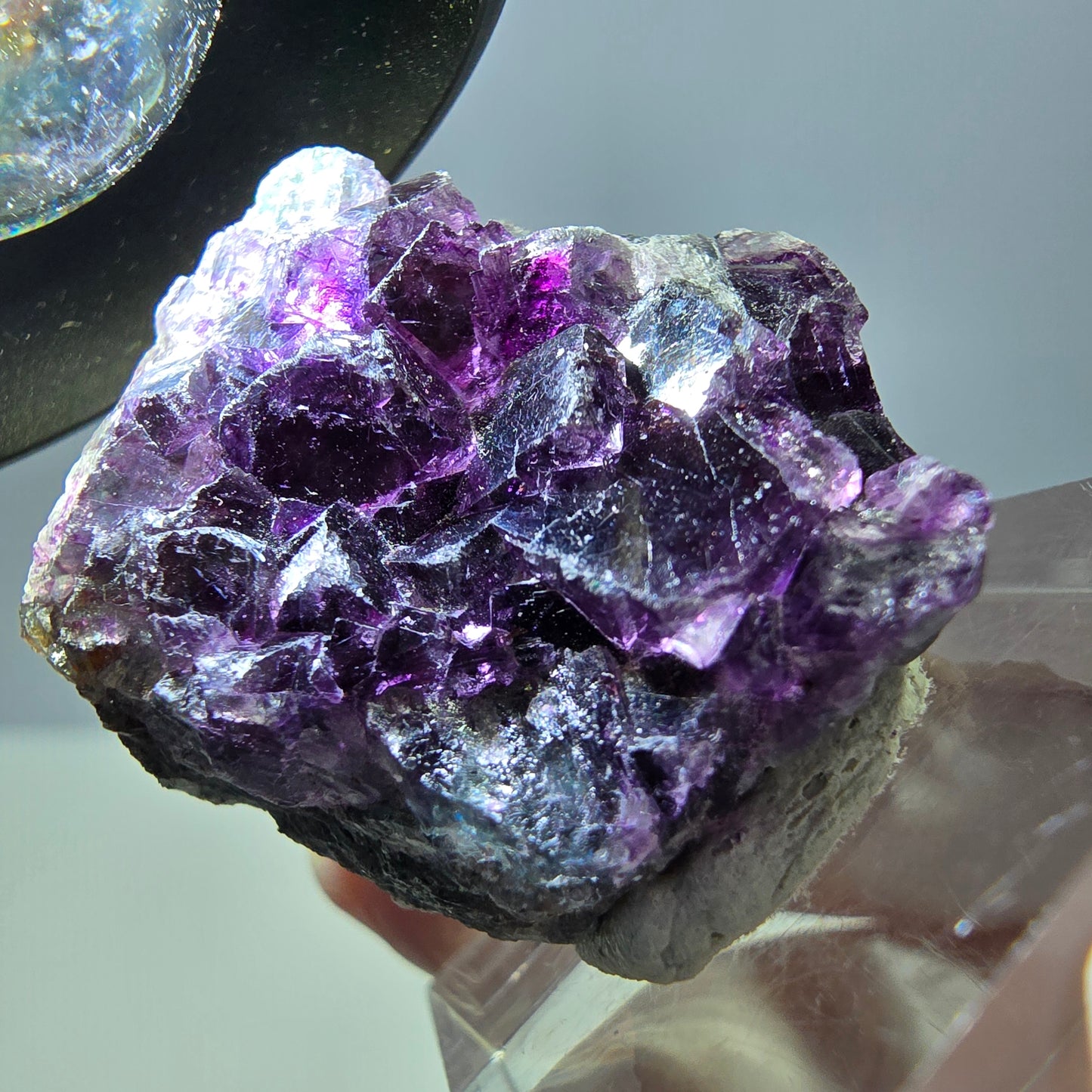 Phantom Fluorit Würfel Stufe, grün lila Okorusu, Namibia 27*25*13mm