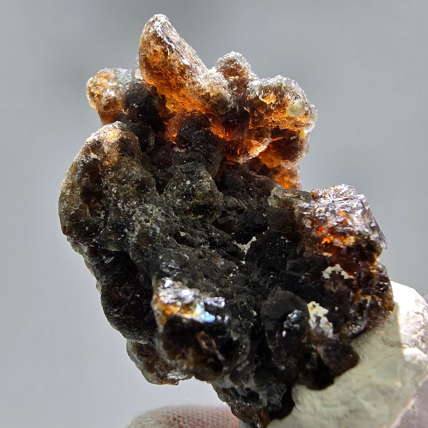 Phantom Fluorit Würfel braun, Muskovit Stufe Erongo, Namibia 39*36*27mm Sammlung