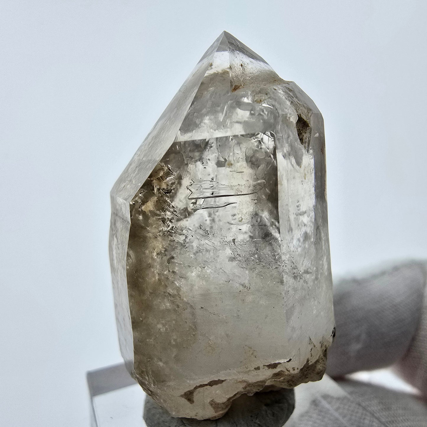 Enhydro Phantom Rauchquarz Doppelender 1x Blase Goboboseb, Namibia 41*21*19mm