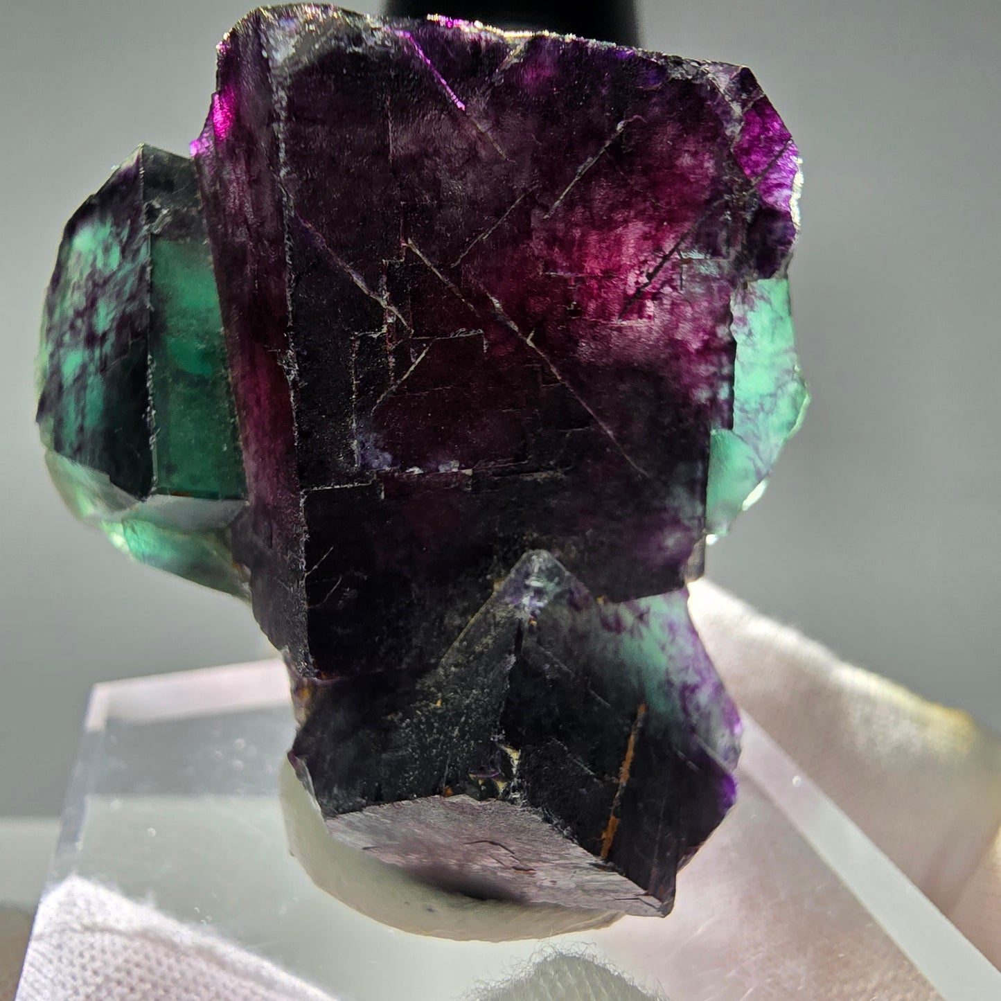 Seltene Phantom Fluorit Würfel Stufe Tie-Dye Pocket, Okorusu, Namibia 55*45*32mm